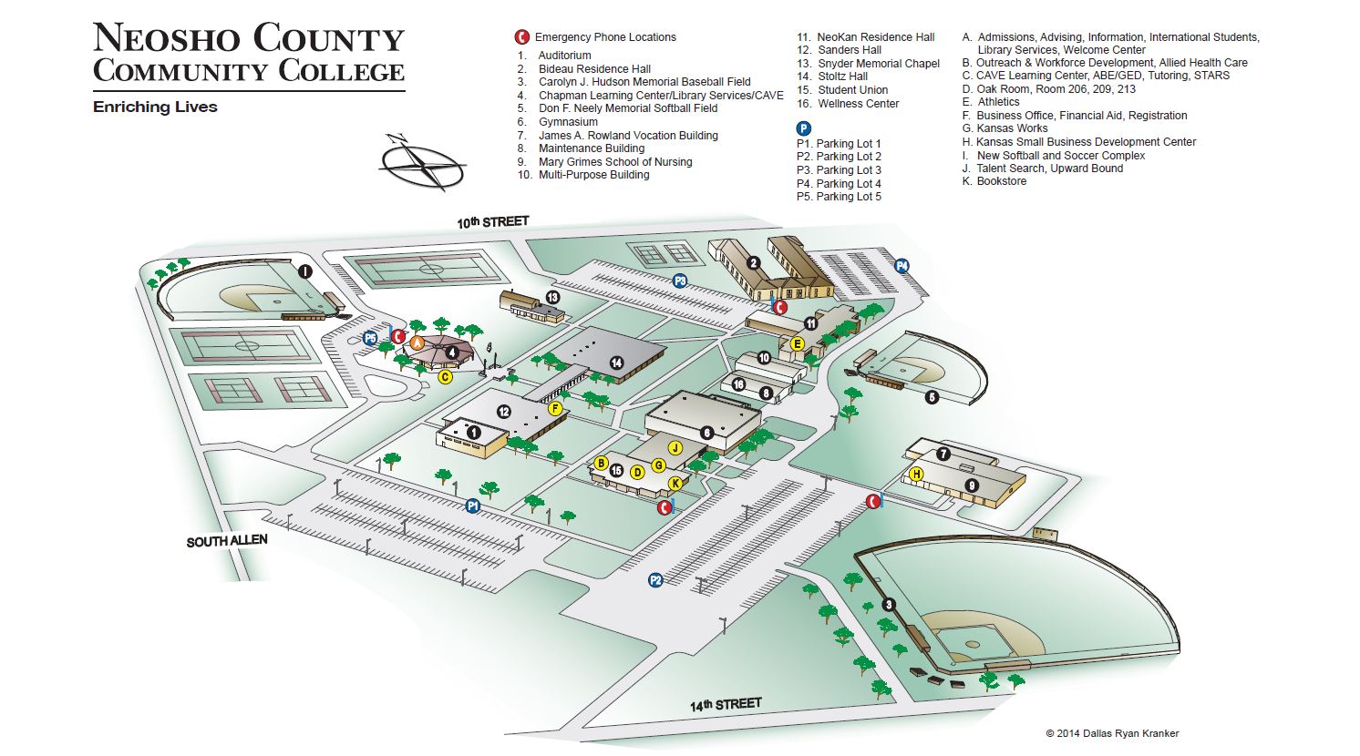 map campus chanute nccc community neosho